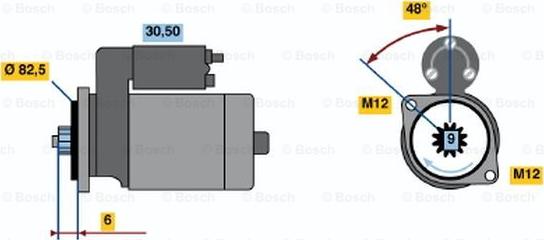 BOSCH 0 001 124 020 - Starteris ps1.lv