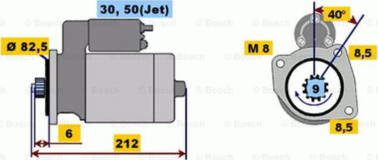 BOSCH 0 001 121 001 - Starteris ps1.lv