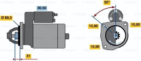 BOSCH 0 986 011 180 - Starteris ps1.lv