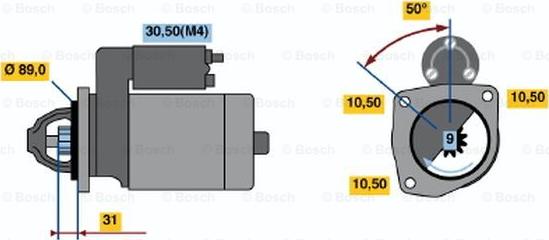 BOSCH 0 001 368 001 - Starteris ps1.lv