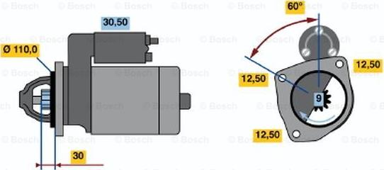 BOSCH 0 001 368 019 - Starteris ps1.lv