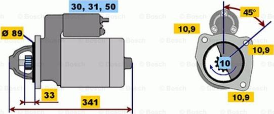 BOSCH 0 001 368 026 - Starteris ps1.lv