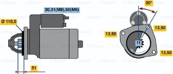 BOSCH 0 001 368 318 - Starteris ps1.lv