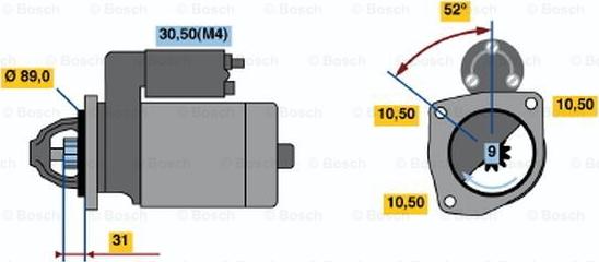 BOSCH 0 001 362 034 - Starteris ps1.lv