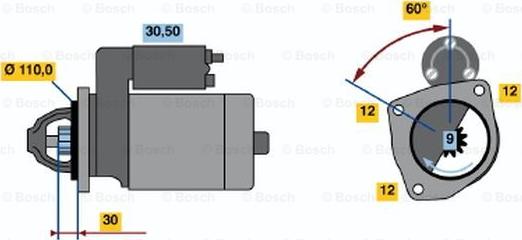 BOSCH 0 001 367 028 - Starteris ps1.lv