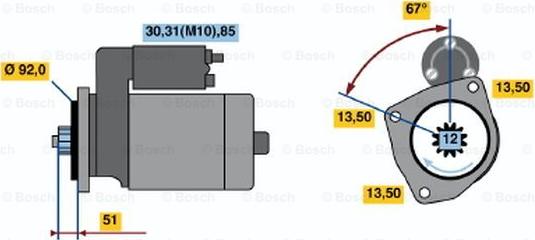 BOSCH 0 001 330 007 - Starteris ps1.lv