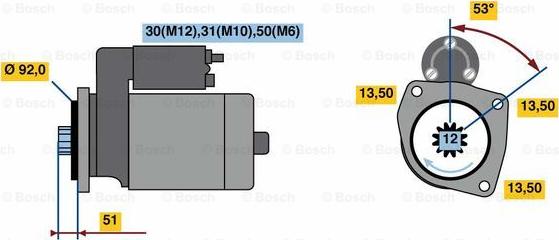 BOSCH 0 001 330 016 - Starteris ps1.lv