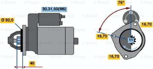 BOSCH 0 986 018 800 - Starteris ps1.lv