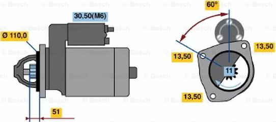 BOSCH 0 001 372 008 - Starteris ps1.lv