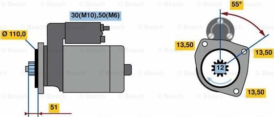 BOSCH 0 001 261 004 - Starteris ps1.lv