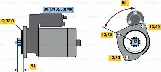 BOSCH 0 001 261 026 - Starteris ps1.lv