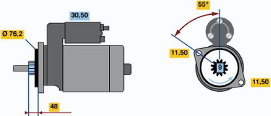 BOSCH 0 001 208 429 - Starteris ps1.lv