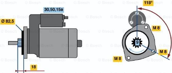 BOSCH 0 986 013 470 - Starteris ps1.lv