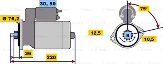 BOSCH 0 001 211 992 - Starteris ps1.lv