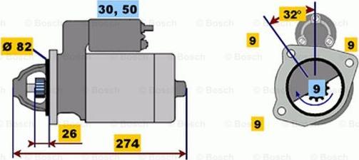 BOSCH 0 001 218 164 - Starteris ps1.lv