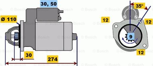 BOSCH 0 001 218 163 - Starteris ps1.lv