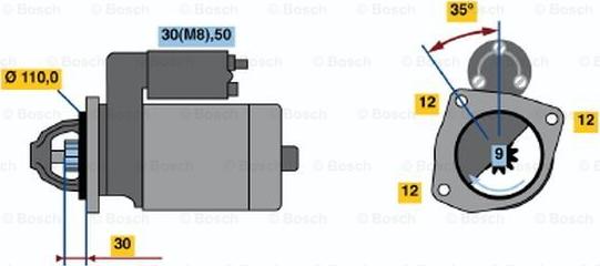 BOSCH 0 001 218 703 - Starteris ps1.lv