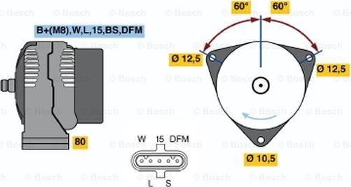 BOSCH 0 124 555 041 - Ģenerators ps1.lv