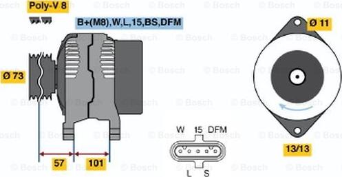 BOSCH 0 124 555 017 - Ģenerators ps1.lv