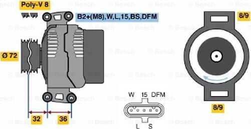 BOSCH 0 124 555 034 - Ģenerators ps1.lv