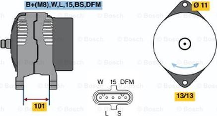 BOSCH 0 124 555 020 - Ģenerators ps1.lv