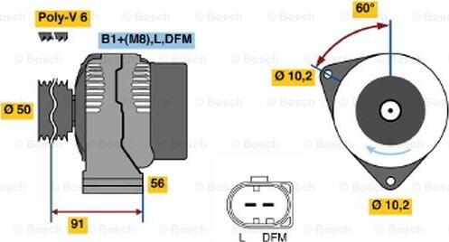 BOSCH 0 124 515 055 - Ģenerators ps1.lv