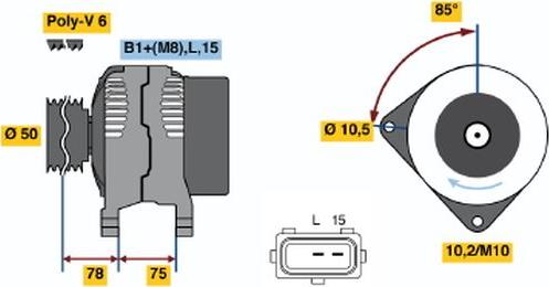 BOSCH 0 124 515 050 - Ģenerators ps1.lv