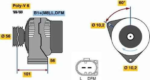 BOSCH 0 124 515 060 - Ģenerators ps1.lv