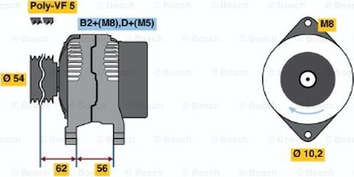 BOSCH 0 124 515 031 - Ģenerators ps1.lv