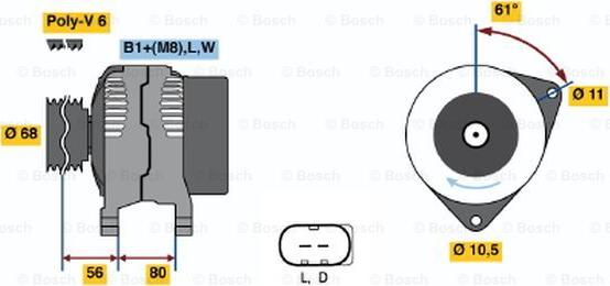 BOSCH 0 124 510 001 - Ģenerators ps1.lv