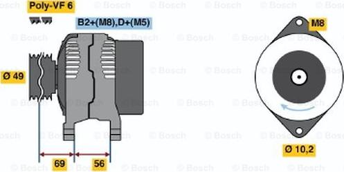 BOSCH 0 124 525 019 - Ģenerators ps1.lv