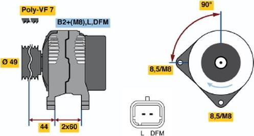 BOSCH 0124525137 - Ģenerators ps1.lv