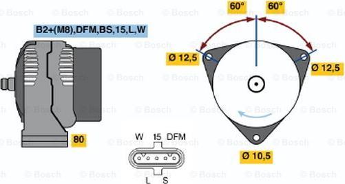 BOSCH 0 124 655 042 - Ģenerators ps1.lv