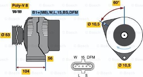 BOSCH 0 124 655 033 - Ģenerators ps1.lv