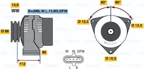 BOSCH 0 124 655 037 - Ģenerators ps1.lv