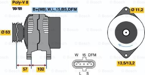 BOSCH 0 124 655 024 - Ģenerators ps1.lv