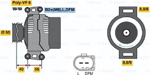 BOSCH 0 124 625 019 - Ģenerators ps1.lv