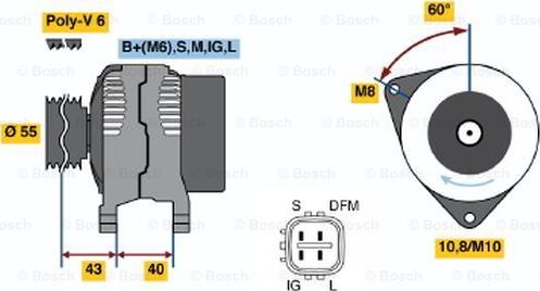 BOSCH 0 124 315 016 - Ģenerators ps1.lv