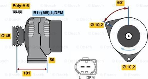 BOSCH 0 124 325 045 - Ģenerators ps1.lv