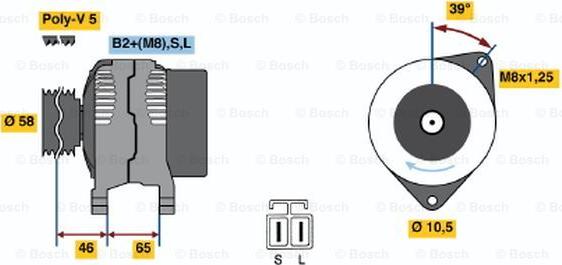 BOSCH 0 124 325 008 - Ģenerators ps1.lv