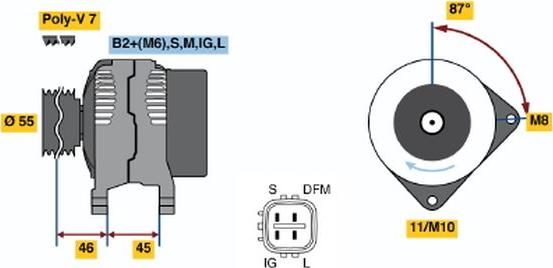 BOSCH 0124325085 - Ģenerators ps1.lv