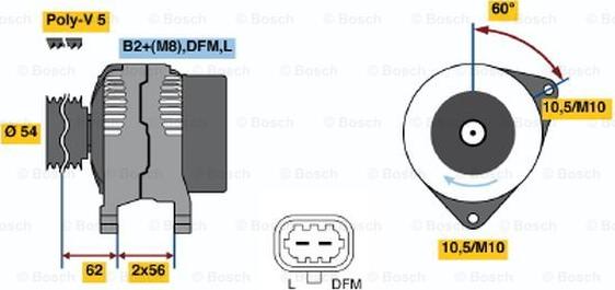 BOSCH 0 124 325 171 - Ģenerators ps1.lv