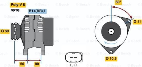 BOSCH 0 124 320 001 - Ģenerators ps1.lv