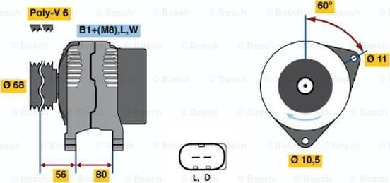 BOSCH 0 124 320 002 - Ģenerators ps1.lv