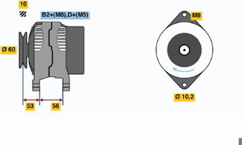 BOSCH 0 124 225 025 - Ģenerators ps1.lv