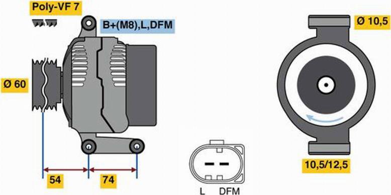 BOSCH 0 125 711 018 - Ģenerators ps1.lv