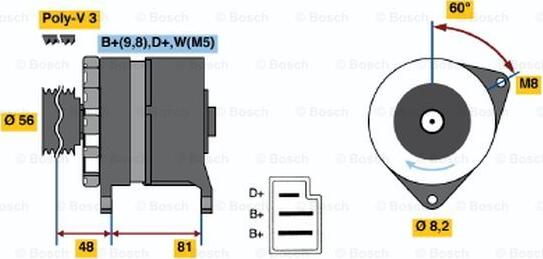 BOSCH 0 986 036 060 - Ģenerators ps1.lv