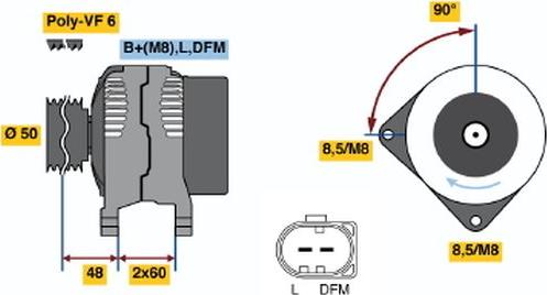 BOSCH 0 121 715 042 - Ģenerators ps1.lv