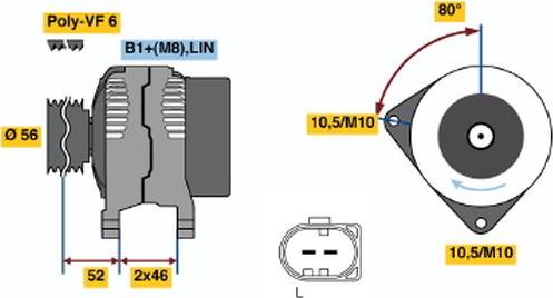 BOSCH 0 121 715 024 - Ģenerators ps1.lv