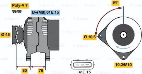 BOSCH 0 123 515 030 - Ģenerators ps1.lv